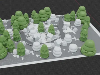 ForestEdge - Game Ready 3D model - UE5 - in Blender Low-poly Low-poly 3D model