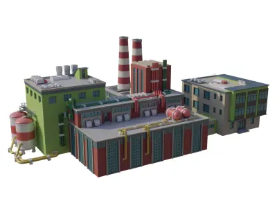 Factory Low-poly 3D model
