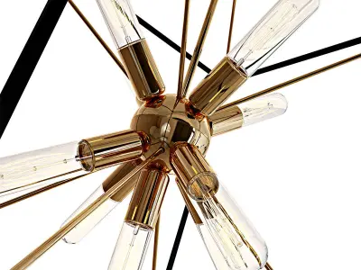 Hudson Valley 9 Light Pendant Aged Brass Glendale 3D model