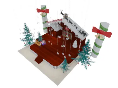 Christmas Stage Exhibition Booth 3D model