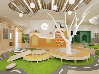 kindergarten Low-poly 3D model