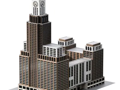 Building04 NewYork-Style Low-poly 3D model
