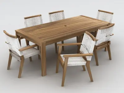 Dinning set out door 3D model