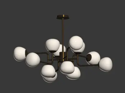 Chandelier Erich MOD221 PL 12 G Gold Chrome 3D model
