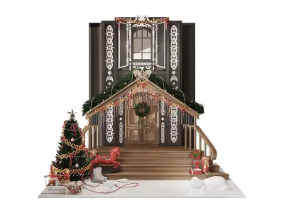 A la russe New Years entrance group 3D model