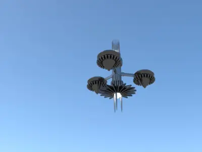 Spaceship Sci-Fi Launch Pad 3D  3D model