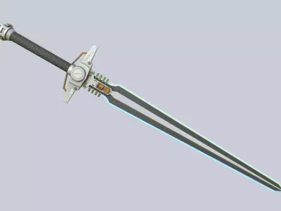Scifi sword Low-poly 3D model