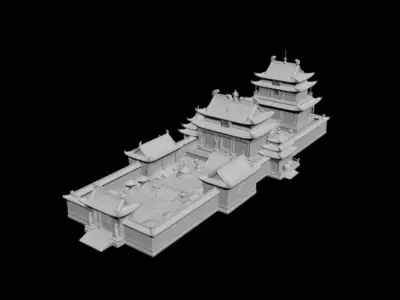  quadrangle courtyard 3D model