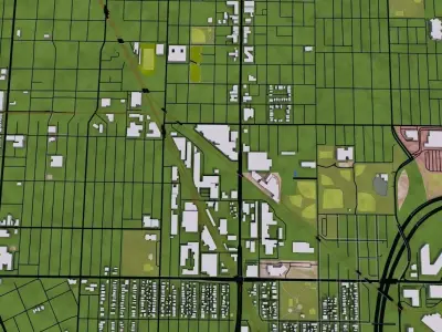 Minneapolis City Low-poly 3D model