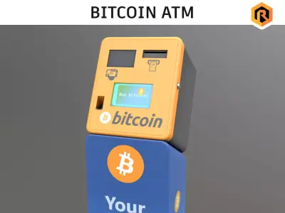 Bitcoin ATM Low-poly 3D model