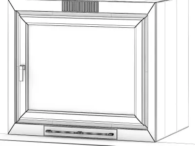 Wall Fireplace with Shelf 3D model
