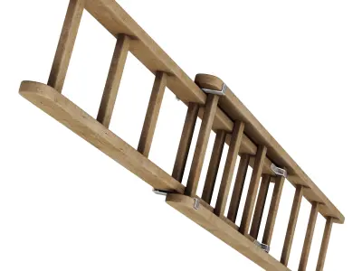 old wooden ladder 3D model