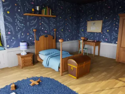 Cartoon House Vol 2 - Upper Floor - UE4 file only Low-poly 3D model