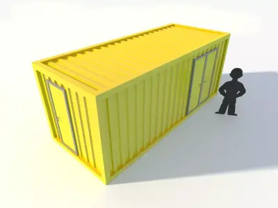 Shipping Container with Doors Low-poly 3D model