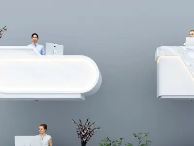 Front Desk Bar Modern Cashier 3D model