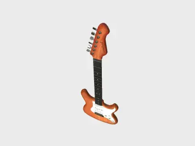 Electric Guitar 07 Light Wood - Music Instrument Design Low-poly 3D model