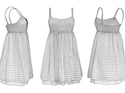 Empire Dress Low-poly 3D model