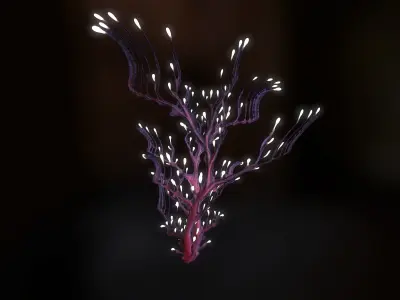 Alien Plant Fern Type 5 Low-poly 3D model