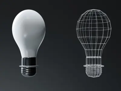 modern office lamp Low-poly 3D model
