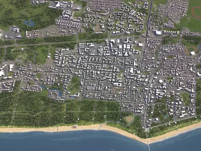 Palanga - 3D City Model Low-poly 3D model