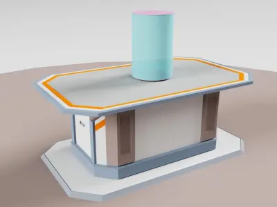 Sci-fi table  Low-poly 3D model