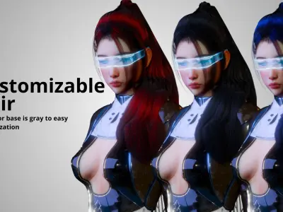 Futuristic Suit Woman - GameReady Low-poly 3D model