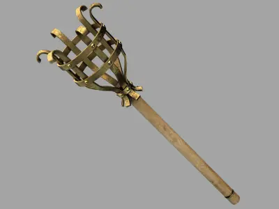 Torch brass broomstick 3D model