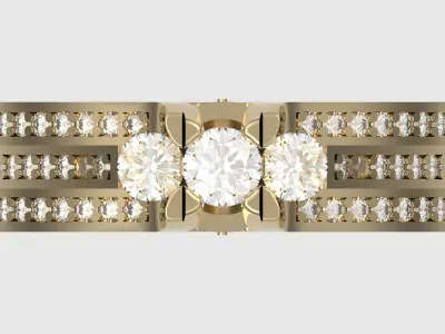 Triple Stone Engagement Ring JDBCo 3D print model