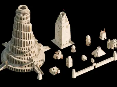 Babel City and Castle Pack 3D model