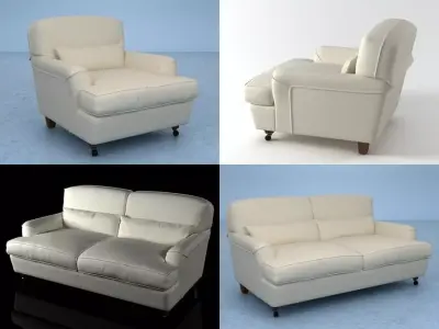 Raffles couch and chair 3D model