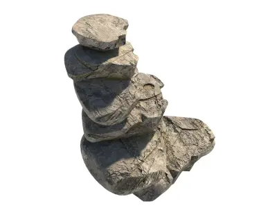stacked rock 2   Low-poly 3D model