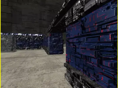 3D Fortress Wall Low-poly 3D model