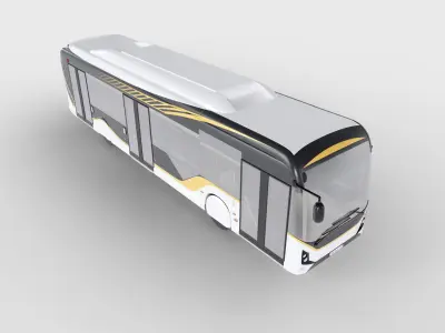 Electrical City Bus with Interior 3D model