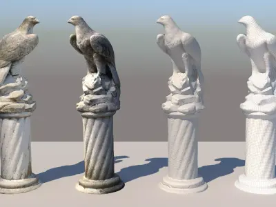 Eagle Satue Concrete 3D model