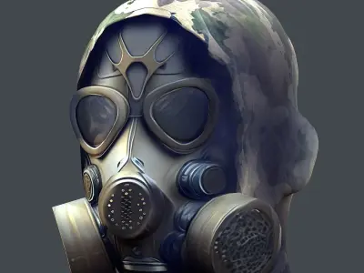 Gas mask helmet 3d model military combat Low-poly Low-poly 3D model