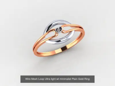 29 Wire Ultra light wt minimalist Plain Gold Ring 3dm stl render 3D Model Pack