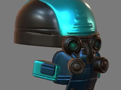 Gas mask helmet 3d model scifi Low-poly  3D model get