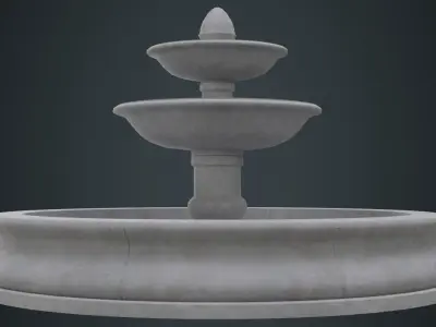 Fountain 1A Low-poly 3D model
