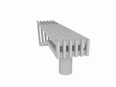 Park bench 3D model 16