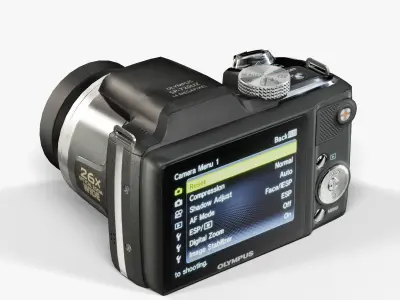 Olympus SP-720UZ bridge digital camera Low-poly 3D model