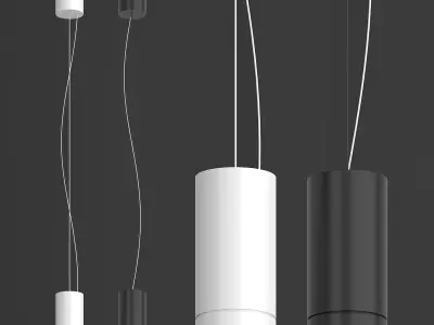 Tube-S two pendant lights hanging from ceiling 3D model