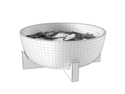 Serving Bowl with Trivet 3D model