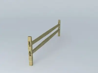 Split Rail Fence Section Free 3D model