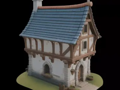 Medieval House 3D model 6