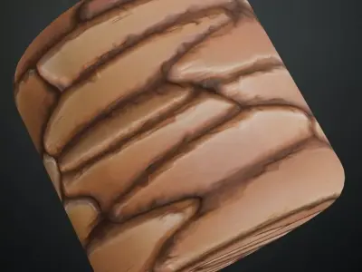 Stylized Layered Earth Stone Wall PBR Texture