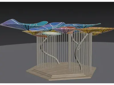 steel structure landscape 3D model