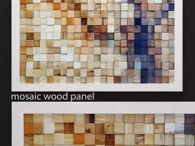 Mosaic wood panel 3D  3D model