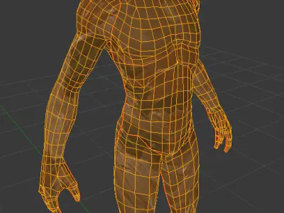 Alien Cyborg Ninja Character Low-poly 3D model