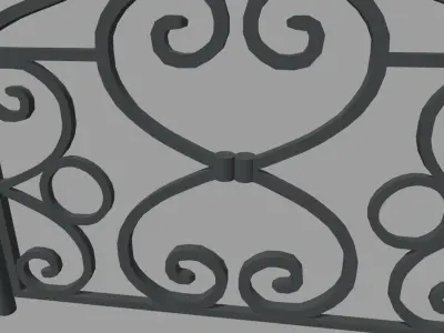 Fence 011 Low-poly 3D model