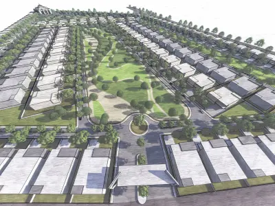 Affordable housing community project 3d model 3D model